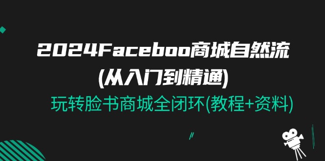 （11368期）2024Faceboo 商城自然流(从入门到精通)，玩转脸书商城全闭环(教程+资料)-来福网创