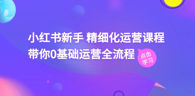 （11417期）小红书新手 精细化运营课程，带你0基础运营全流程（41节视频课）-来福网创