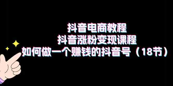 抖音电商教程：抖音涨粉变现课程：如何做一个赚钱的抖音号（18节）-来福网创