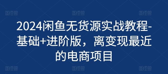 2024闲鱼无货源实战教程-基础+进阶版，离变现最近的电商项目-来福网创