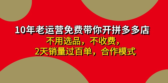 （11576期）拼多多-合作开店日入4000+两天销量过百单，无学费、老运营教操作、小白…-来福网创