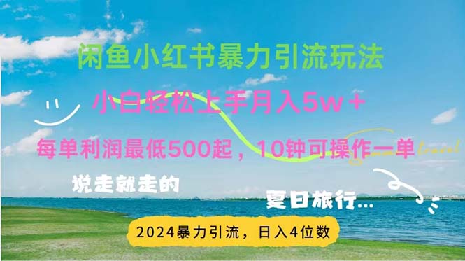 （11650期）2024暑假赚钱项目小红书咸鱼暴力引流，简单无脑操作，每单利润500+，…-来福网创