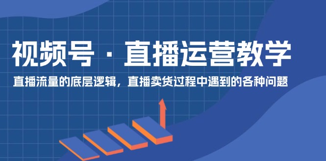 视频号直播运营教学：直播流量的底层逻辑，直播卖货过程中遇到的各种问题-来福网创