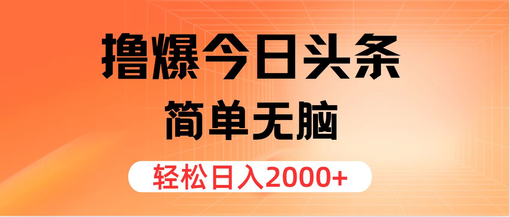 （11849期）撸爆今日头条，简单无脑，日入2000+-来福网创