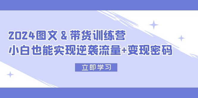 （12137期）2024 图文+带货训练营，小白也能实现逆袭流量+变现密码-来福网创
