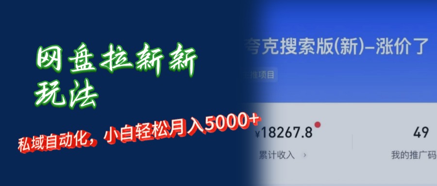 （12141期）网盘拉新+私域运营，小白轻松月入5000+！-来福网创