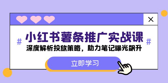 （12289期）小红书-薯 条 推 广 实战课：深度解析投放策略，助力笔记曝光飙升-来福网创