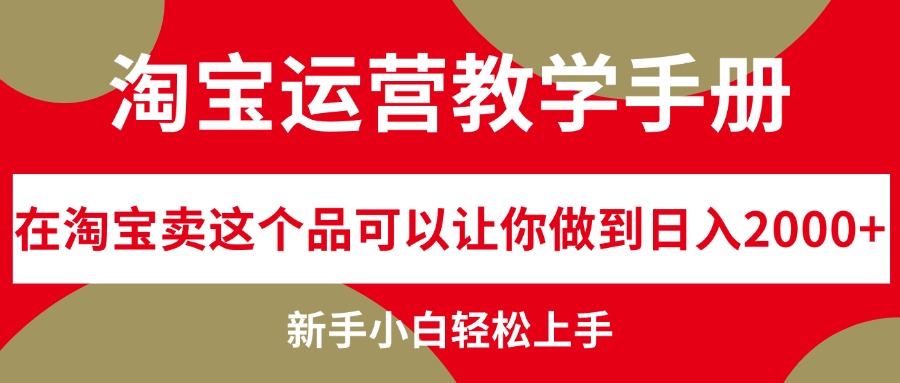 （12351期）淘宝运营教学手册，在淘宝卖这个品可以让你做到日入2000+，新手小白轻…-来福网创