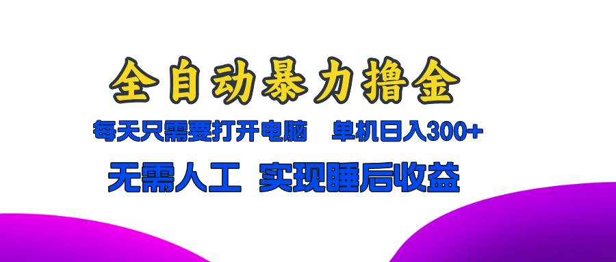 （13186期）全自动暴力撸金，只需要打开电脑，单机日入300+无需人工，实现睡后收益-来福网创