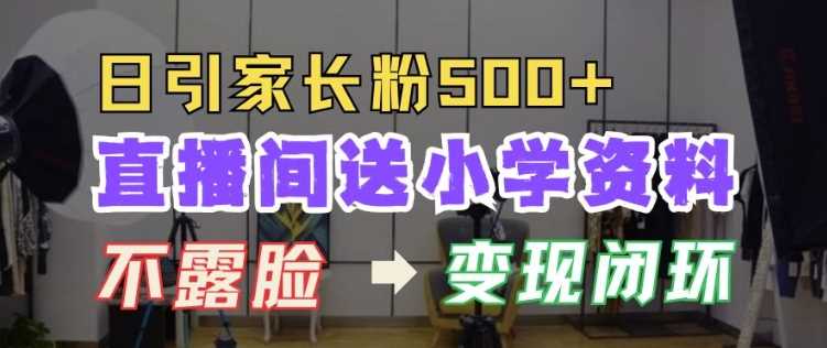 直播间送小学资料，每天引流家长粉500+，变现闭环模式【揭秘】-来福网创