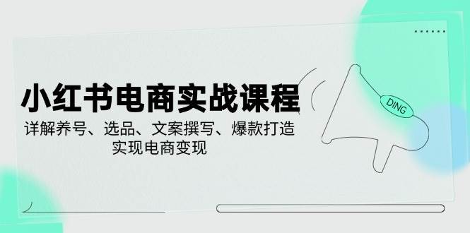 小红书电商实战课程，详解养号、选品、文案撰写、爆款打造，实现电商变现-来福网创