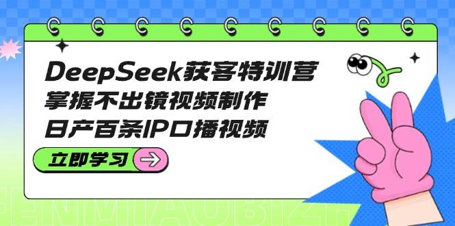 DeepSeek获客特训营：掌握不出镜视频制作，日产百条IP口播视频-来福网创