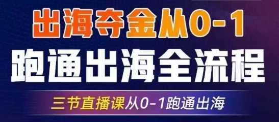 2025出海夺金从0-1跑通出海全流程，三节直播课从0-1跑通出海，教你用AI跑通全流程-来福网创