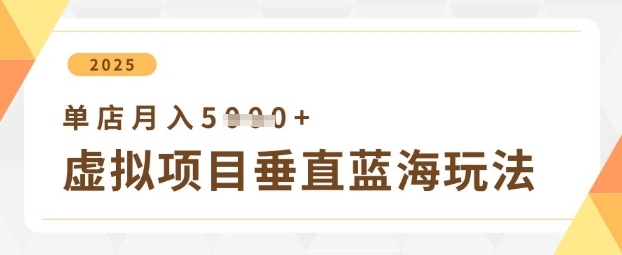 虚拟项目垂直玩法，实现单店月入5k+-来福网创