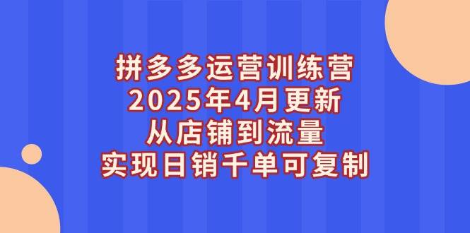（14469期）拼多多运营训练营2025年4月更新，从店铺到流量，实现日销千单可复制-来福网创