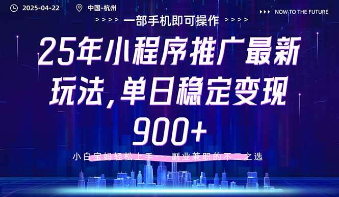 （14494期）25年小程序推广最新玩法，单日稳定变现900+，小白轻松上手-来福网创