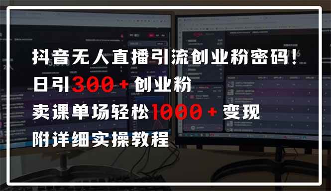 （14564期）抖音无人直播引流密码！日引300+创业粉 单场轻松1000+变现 附详细实操教程-来福网创
