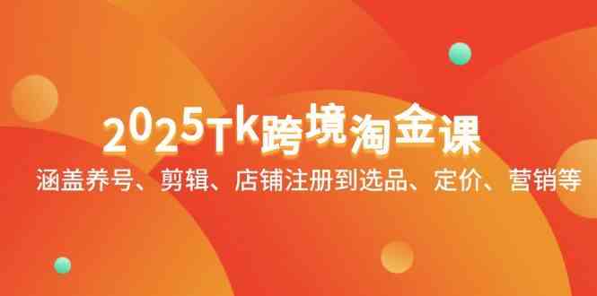 2025Tk跨境淘金课：涵盖养号、剪辑、店铺注册到选品、定价、营销等-来福网创