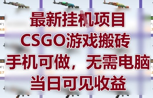 最新挂G项目，CSGO游戏搬砖，手机可做，无需电脑，当日见收益【揭秘】-来福网创