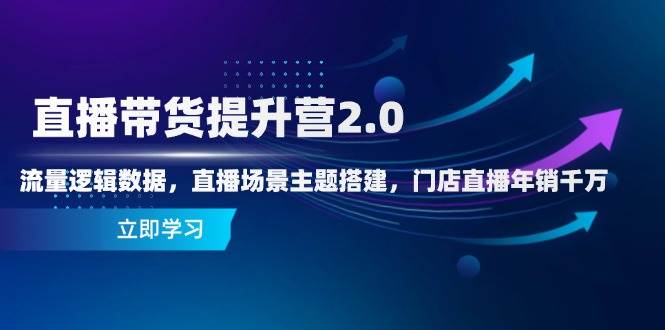 直播带货提升营2.0：流量逻辑数据，直播场景主题搭建，门店直播年销千万-来福网创
