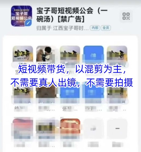 宝子哥头部团队短视频带货，以混剪为主，不需要真人出镜，不需要拍摄-来福网创