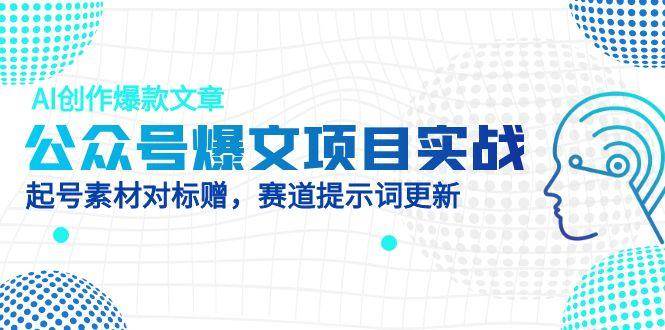 公众号爆文项目实战，AI创作爆款文章，起号素材对标赠（附赛道AI提示词）-来福网创