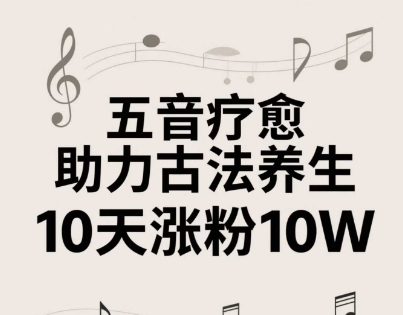 古法五音养生教程，五音疗愈的视频的制作方法，2-4小时就能学会，作者10天涨粉10W-来福网创
