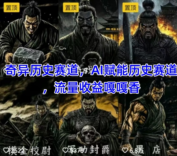 抖音奇异历史赛道，AI赋能历史赛道，流量收益嘎嘎香，狂撸伙伴计划-来福网创