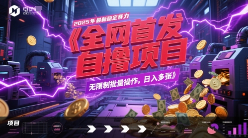 全网首发，2025年最新稳定暴力全自动自撸项目，无限制批量操作，日入多张【揭秘】-来福网创