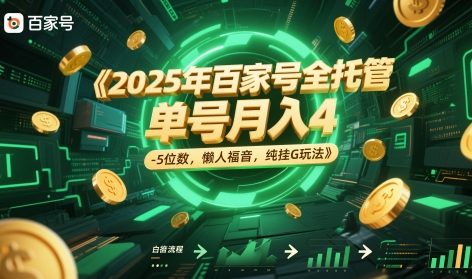 2025年百家号全托管，单号月入4-5位数，懒人福音，纯挂G玩法【揭秘】-来福网创