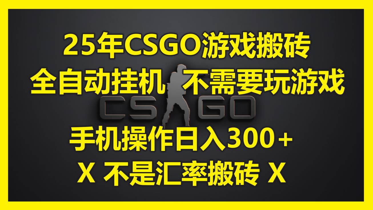 （14902期）25年CSGO游戏搬砖，全自动挂机，不需要玩游戏，手机操作日入300+。(不…-来福网创