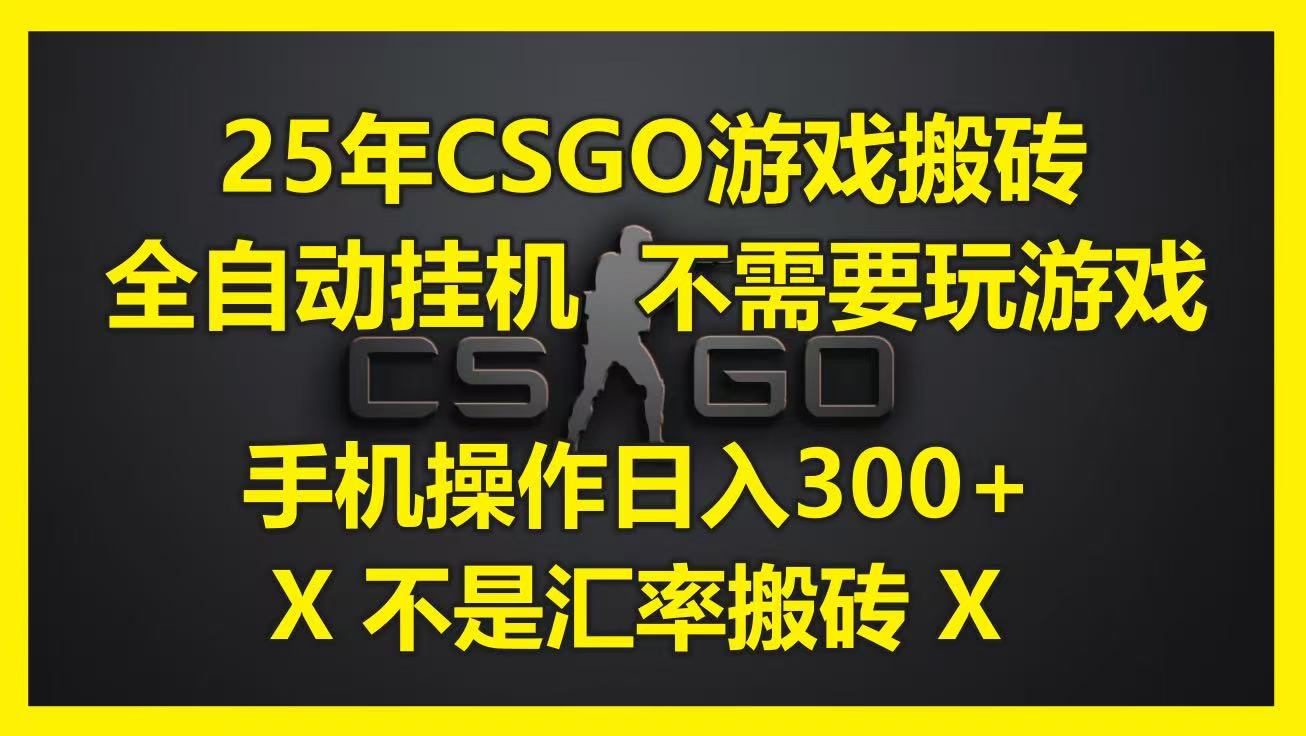 25年CSGO游戏搬砖，全自动挂机，不需要玩游戏，手机操作日入300+。(不是汇率搬砖)-来福网创
