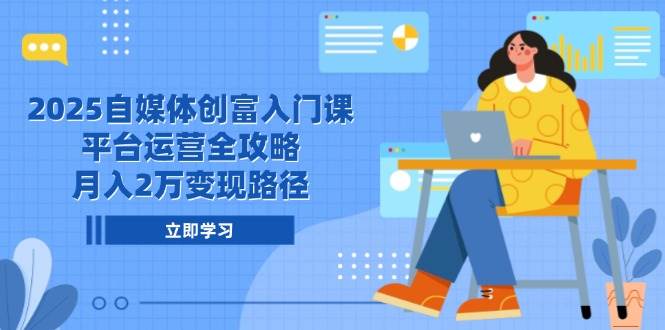 2025自媒体创富入门课，平台运营全攻略，月入2万变现路径-来福网创