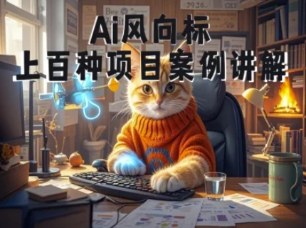 Ai风向标-附100种项目案例玩法-0基础小白到大神ai视频商业应用教学-来福网创