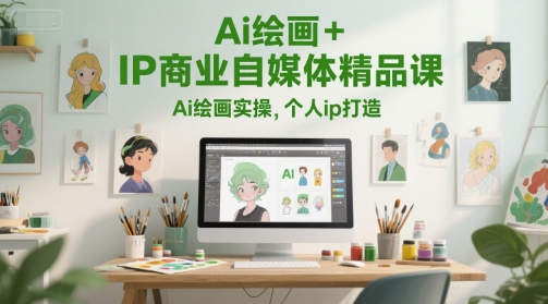 Ai绘画+IP商业自媒体精品课，Ai绘画实操，个人ip打造-来福网创