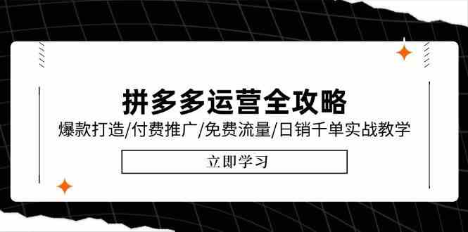 拼多多运营全攻略，爆款打造/付费推广/免费流量/日销千单实战教学/6月更新-来福网创