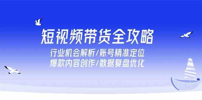 短视频带货全攻略，行业机会解析/账号精准定位/爆款内容创作/数据复盘优化-来福网创