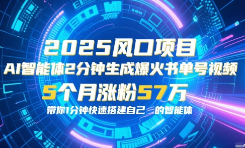 AI智能体2分钟一键生成爆火书单号原创视频，5个月涨粉57w，带你零代码1分钟搭建智能体-来福网创