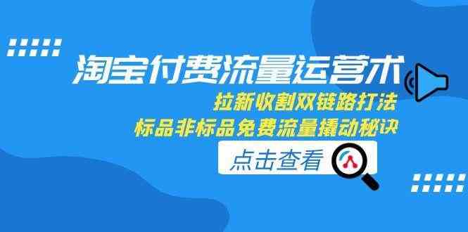 淘宝付费流量运营术，拉新收割双链路打法，标品非标品免费流量撬动秘诀-来福网创