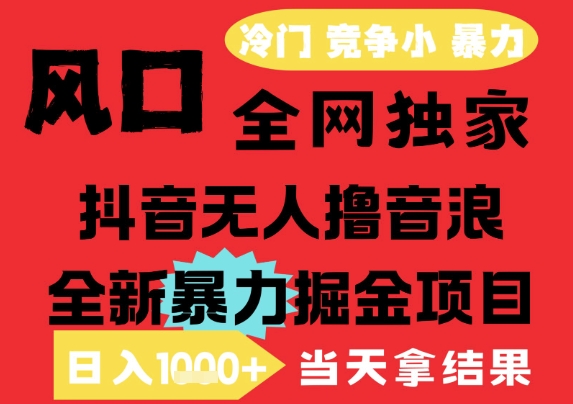 25年6月高爆抖音无人直播最新撸音浪掘金项目，解放双手小白可做，无脑日入1k+，门槛低【揭秘】-来福网创