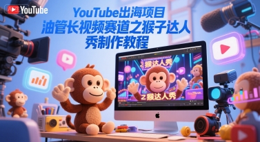 YouTube出海项目，油管长视频赛道之猴子达人秀制作教程-来福网创