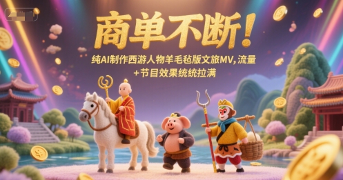 商单不断！纯AI制作西游人物羊毛毡版文旅MV，流量+节目效果统统拉满-来福网创