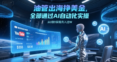 油管出海挣美金，全部通过AI自动化实操，从0到1实现月入过W-来福网创