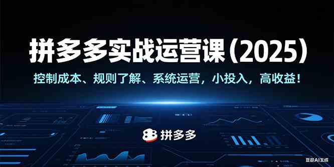 拼多多实战运营课（2025），控制成本、规则了解、系统运营，小投入，高收益！-来福网创