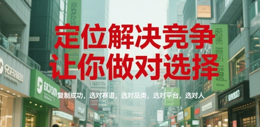 定位解决竞争，让你做对选择，复制成功，选对赛道，选对品类，选对平台，选对人-来福网创
