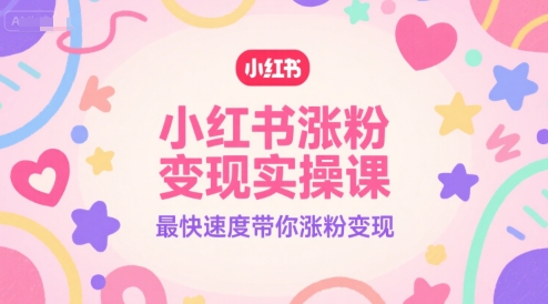 小红书涨粉变现实操课，最快速度带你涨粉变现-来福网创