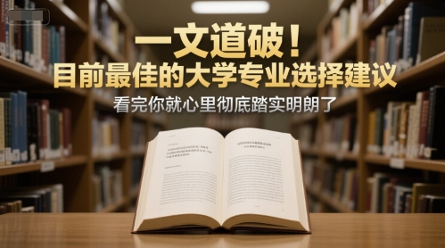 付费文章：一文道破！目前最佳的大学专业选择建议，看完你就心里彻底踏实明朗了-来福网创