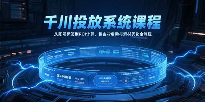 （15263期）千川投放系统课程，从账号标签到ROI计算，包含冷启动与素材优化全流程-来福网创