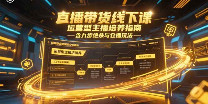 （15281期）直播带货线下课，运营型主播培养指南，含九步绝杀与仓播玩法-来福网创