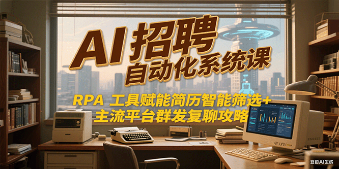 AI招聘自动化系统课，RPA工具赋能简历智能筛选+主流平台群发复聊全攻略-来福网创